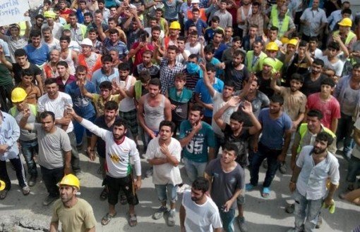Halkalı'da İnşaat İşçileri Çalışma Koşullarına Karşı Yolu Kapattı