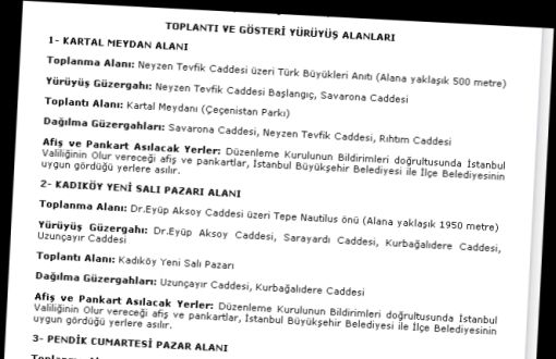Valilikten Taksim Yasağı