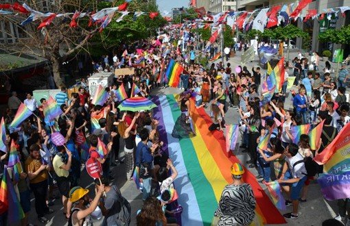 People March with Rainbow Flags in Ankara against Homophobia and Transphobia 