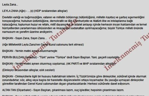Zana'nın Kürtçe Sözleri Meclis Tutanağına (x) Olarak Geçti