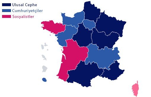 Fransa'da Bölgesel Seçimlerin İlk Turunu Le Pen Kazandı