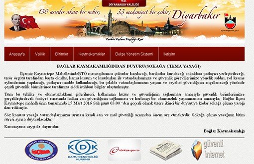 Diyarbakır Bağlar'da Sokağa Çıkma Yasağı