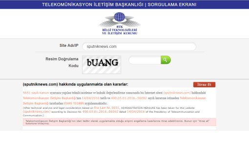 Sputnik News Site Censored