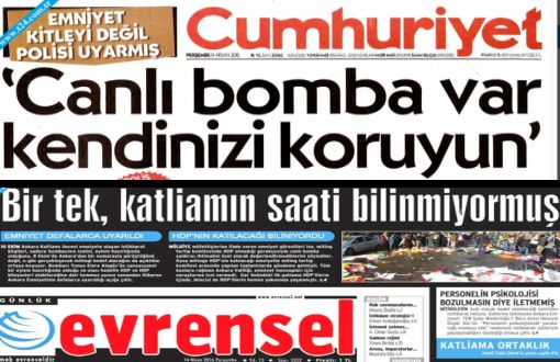 Ankara Katliamı'nındaki İhmallerin Haberini Yapan Üç Gazeteciye Soruşturma