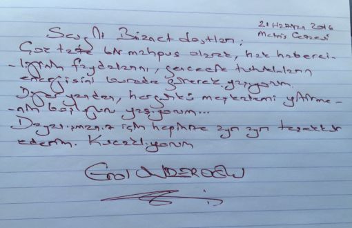 Message from Erol Önderoğlu: As a Very Fresh Prisoner…