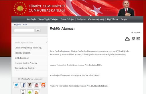 Erdoğan Doesn’t Adhere to Election Results of 3 Universities on Rectorship Assignments