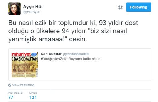 Tarihçi Ayşe Hür Hakkında "Türklüğü Aşağılamak"tan Suç Duyurusu