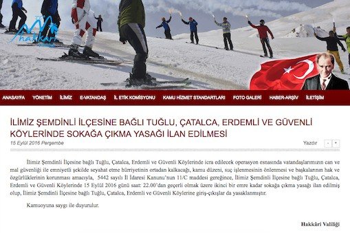 Curfew Declared in 4 Villages in Şemdinli