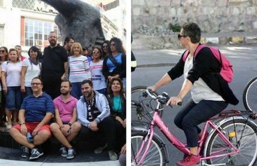 Beşiktaş'ta Şortlu Eylem, Ayvalık'ta Şortlu Kadınlar Bisiklet Turu