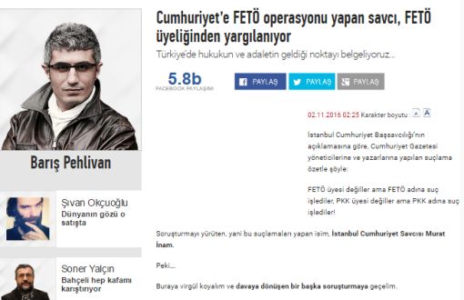 Investigation into Pehlivan Over His Report on Prosecutor Looking into Cumhuriyet Case