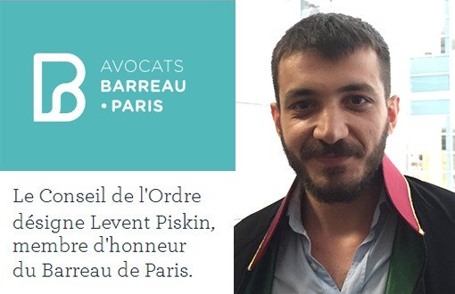 Avukat Levent Pişkin'e Paris Barosu'ndan Onursal Üyelik