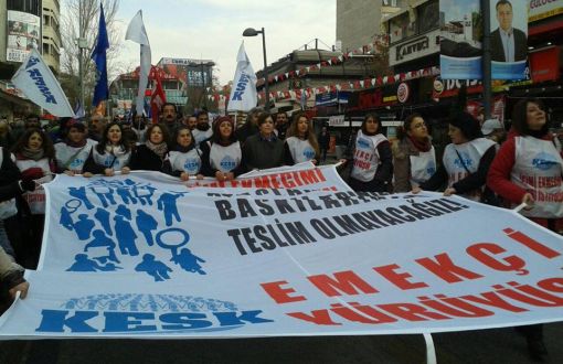 KESK'in "Emekçi Yürüyüşü" Ankara'da Sonlandı