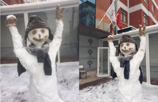 No Permission for Snowperson in Front of HDP Building