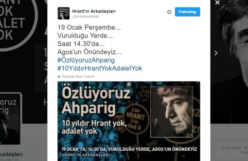 Hrant'ın Arkadaşları 10. Yılda Agos'a Çağırıyor