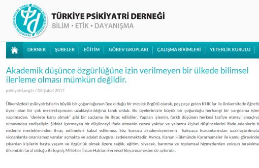 Türkiye Psikiyatri Derneği: İhraçlar Durdurulsun