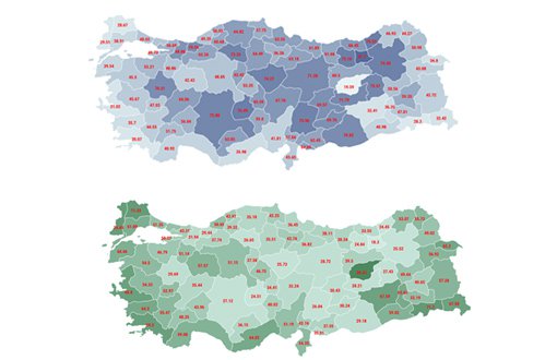 ‘Semitones’ of ‘No’ and ‘Yes’ on Map of Unofficial Referendum Results  