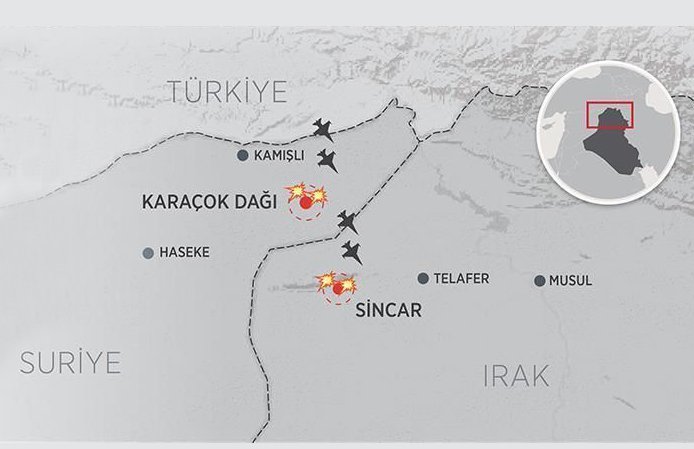 TSK'dan Irak Şengal'e ve Suriye Karaçok Dağlarına Hava Saldırısı