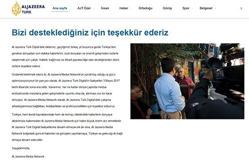 Al Jazeera Türk Goes Offline