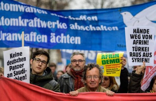 Afrin Protest at Easter March in Germany