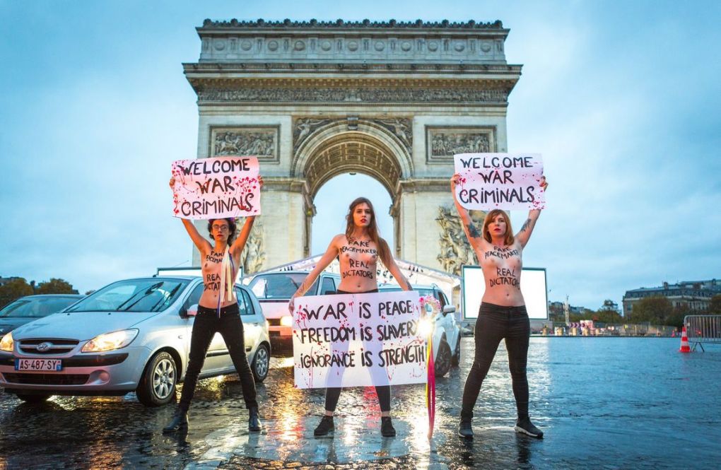 FEMEN'den Dünya Liderlerine: "Barış Yanlısıymış Gibi Görünen Sahtekarlar"