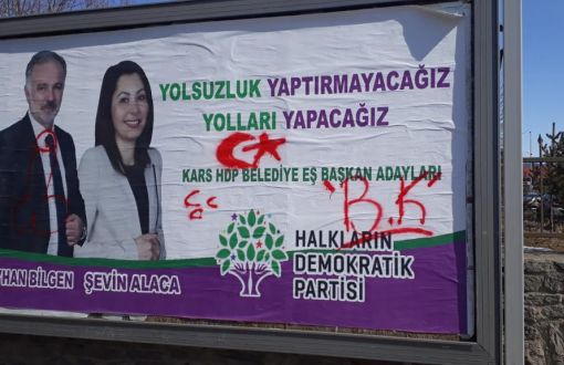 Kars’ta HDP Seçim Panolarına Saldırı