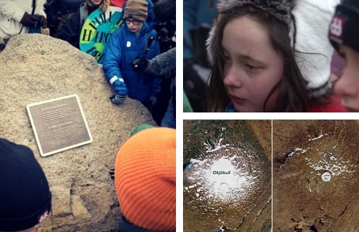İzlanda'da Eriyen İlk Buzul için Cenaze Töreni