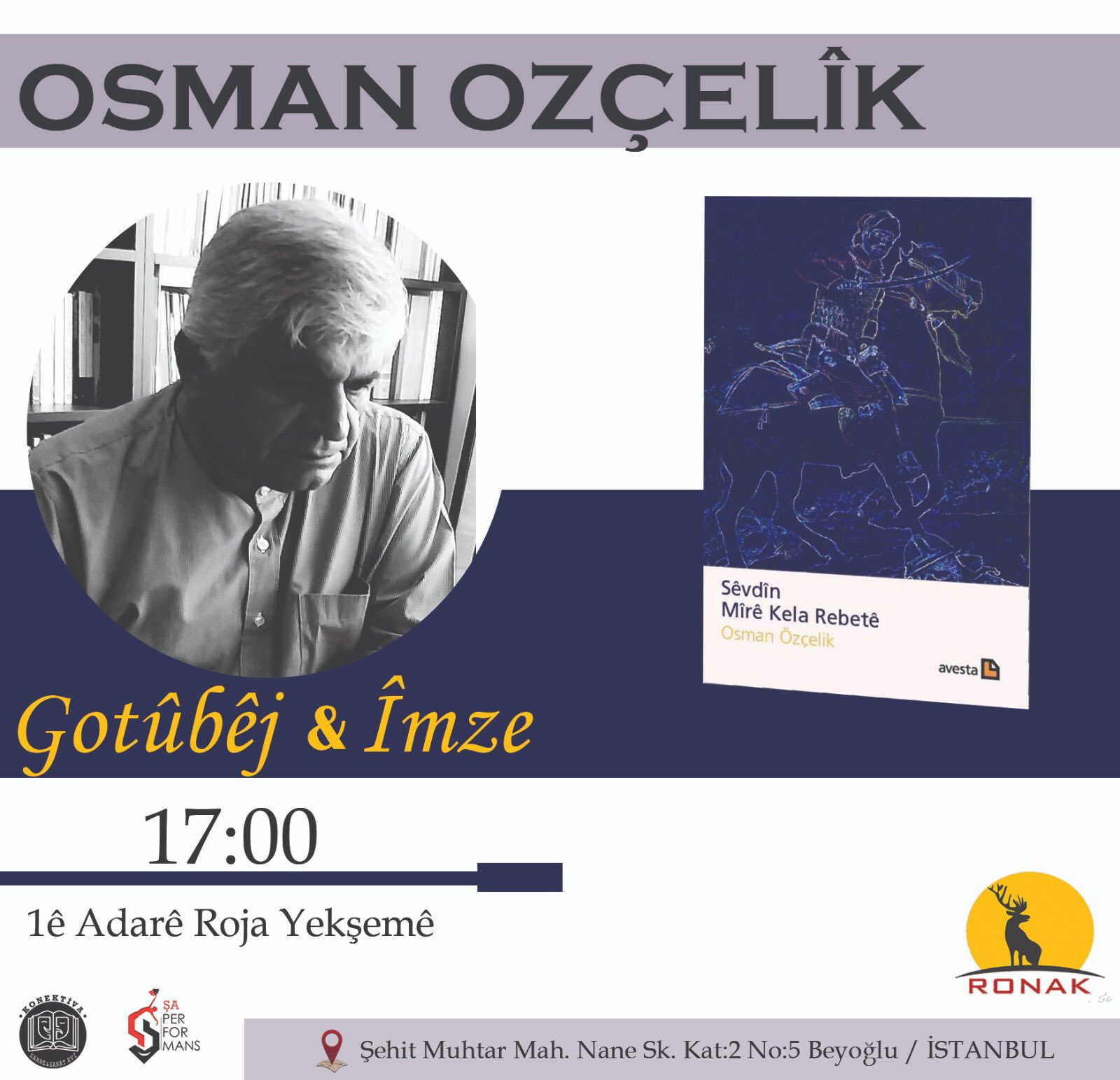 Osman Ozçelîk wê li Stenbolê behsa pirtûka xwe ya nû bike