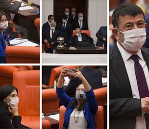 Li Parlamentoyê civîna bi maskeyan