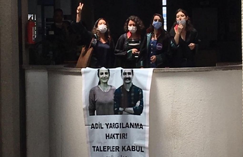 Protest for death-fasting arrested lawyers at Ankara Courthouse