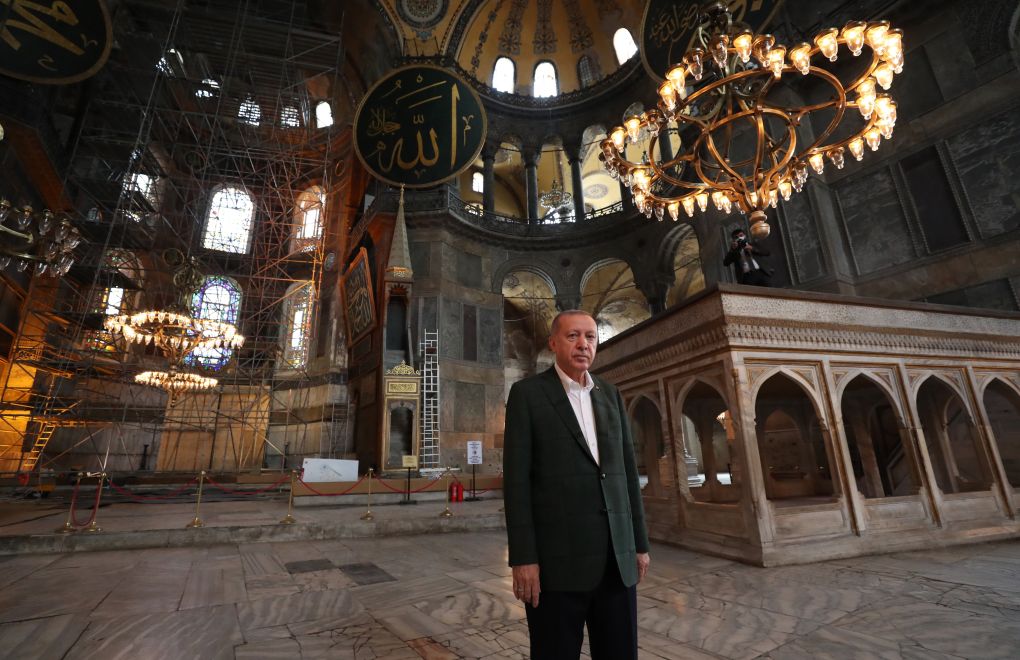 Erdoğan,  Ayasofya'da inceleme yaptı 