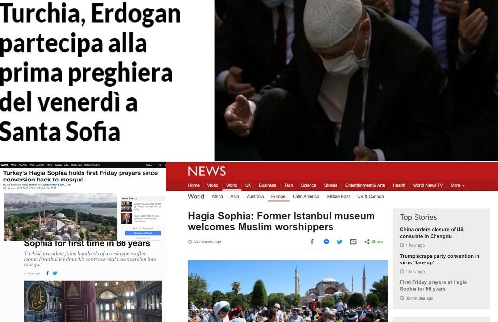 Dünya basınında Ayasofya: Erdoğan Kur'an okudu