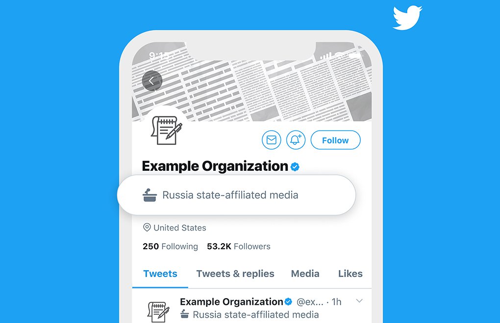 Twitter'dan devlet bağlantılı haber kuruluşlarına etiket