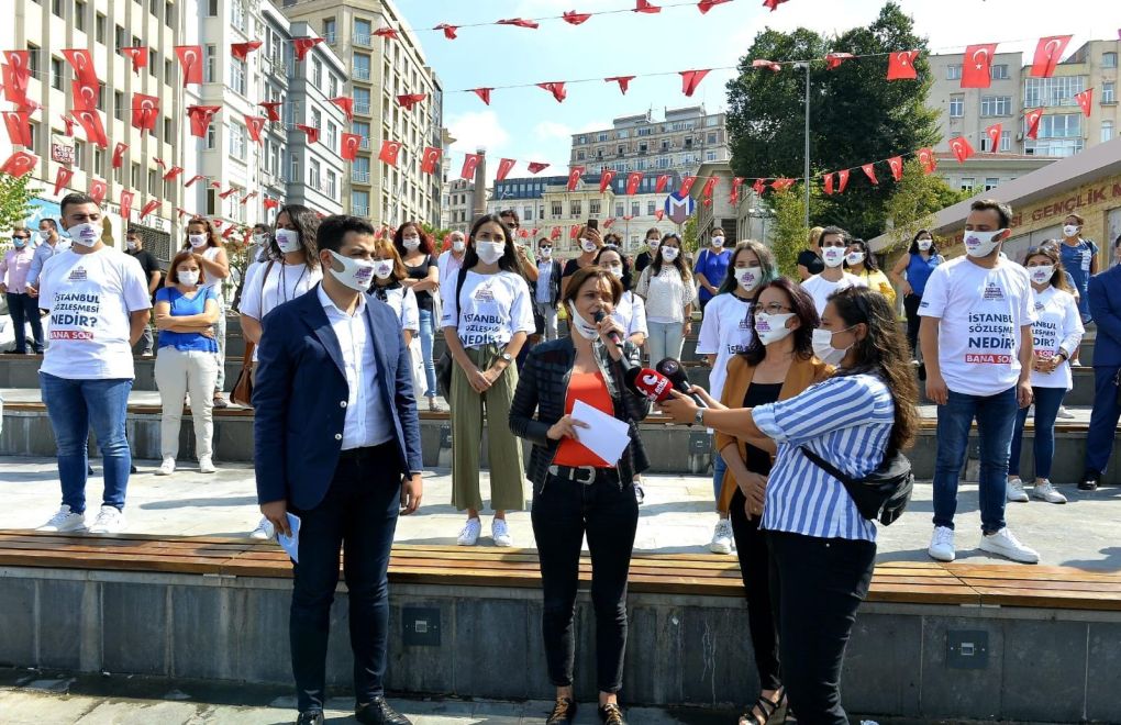 CHP'liler İstanbul Sözleşmesi için sokaklarda