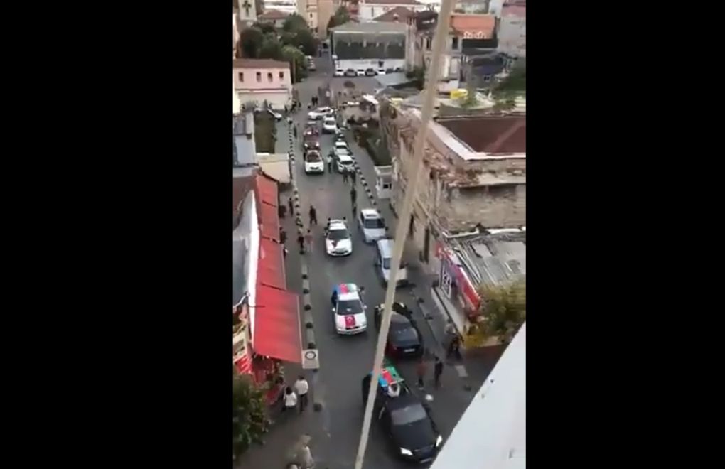 Cars with Azerbaijan flags tour around İstanbul Armenian Patriarchate amid Karabakh clashes