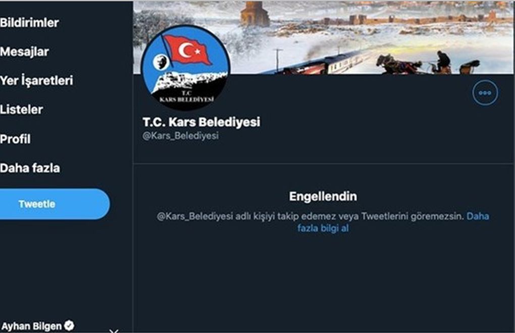 Kars Belediyesi, Ayhan Bilgen'i Twitter'dan engelledi