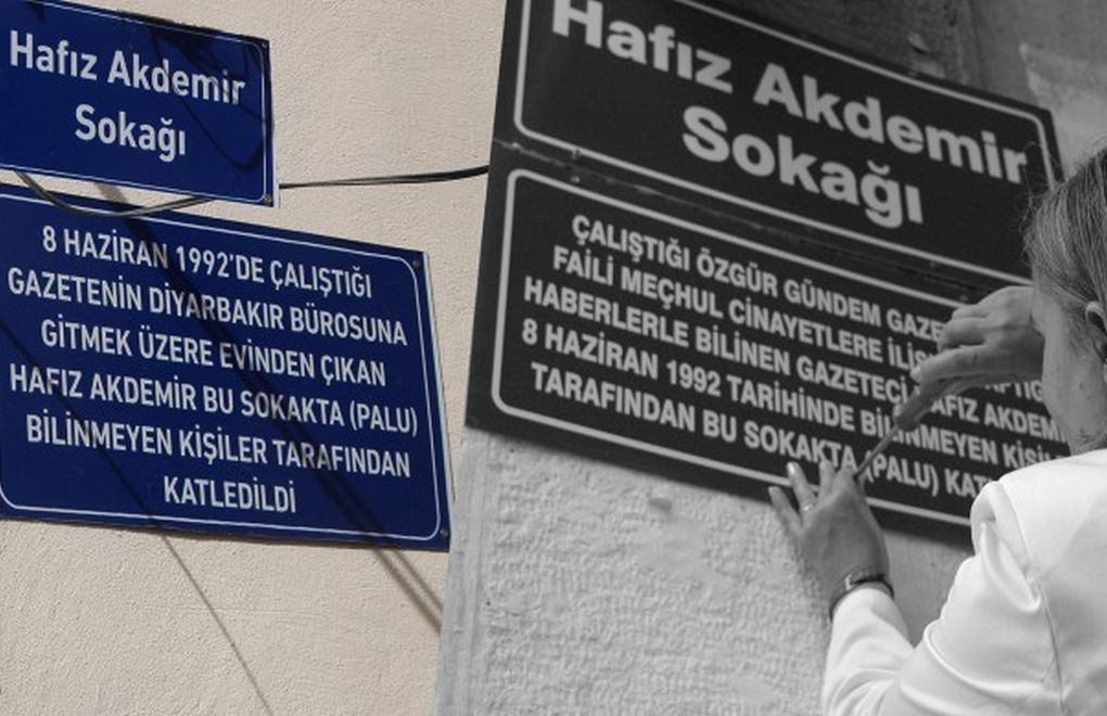 Diyarbakır’da sokak tabelasındaki “Özgür Gündem” sansürlendi