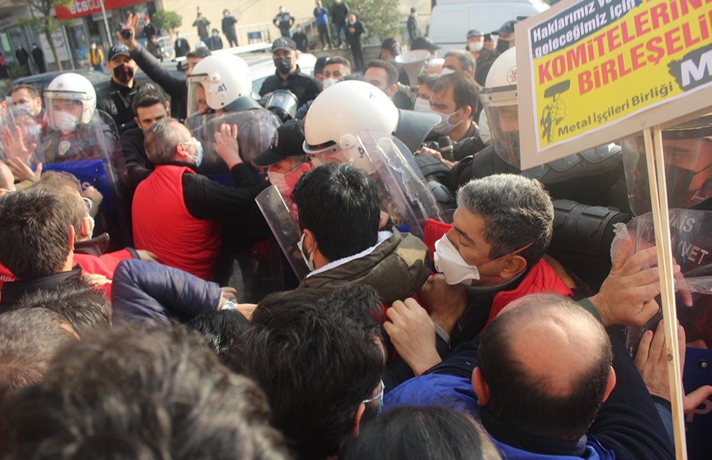 Metal işçilerinin yürüyüşüne polis engeli: 99 gözaltı