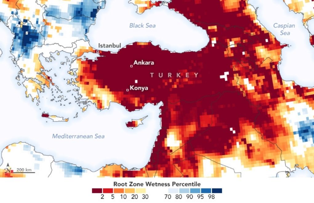 Groundwater storage is below average in Turkey, says NASA report