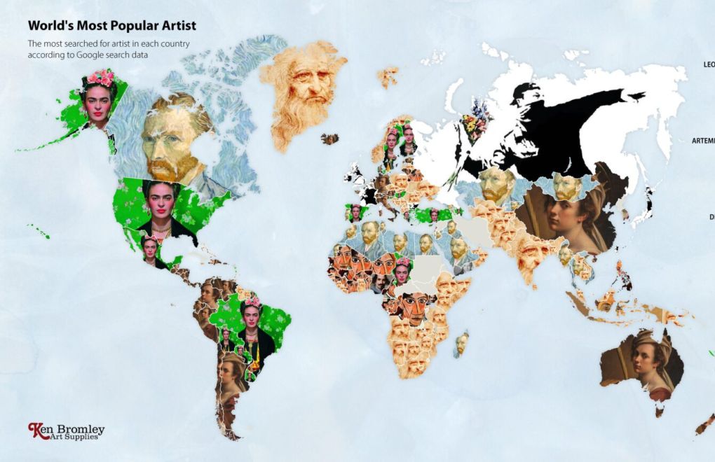 En çok Google'lanan sanatçılar: Türkiye: Frida Kahlo, Rusya: Banksy