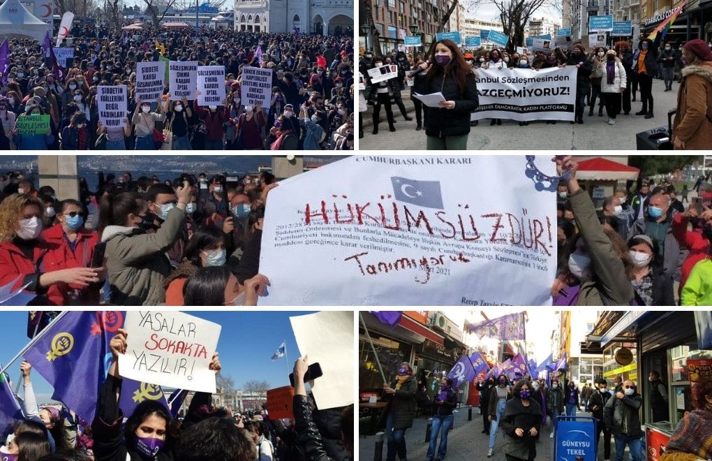 Women take to streets, defending İstanbul Convention