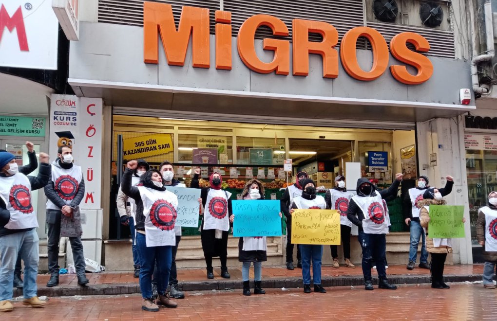 Migros işçilerinin 100. gün eylemine polis müdahalesi