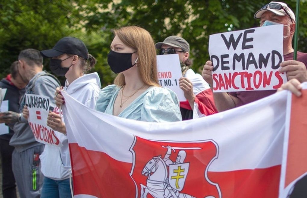 Belarus'taki muhalefete destek yürüyüşü