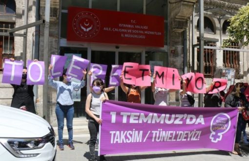 Kadınlar, 1 Temmuz’da İstanbul Sözleşmesi için Taksim'de