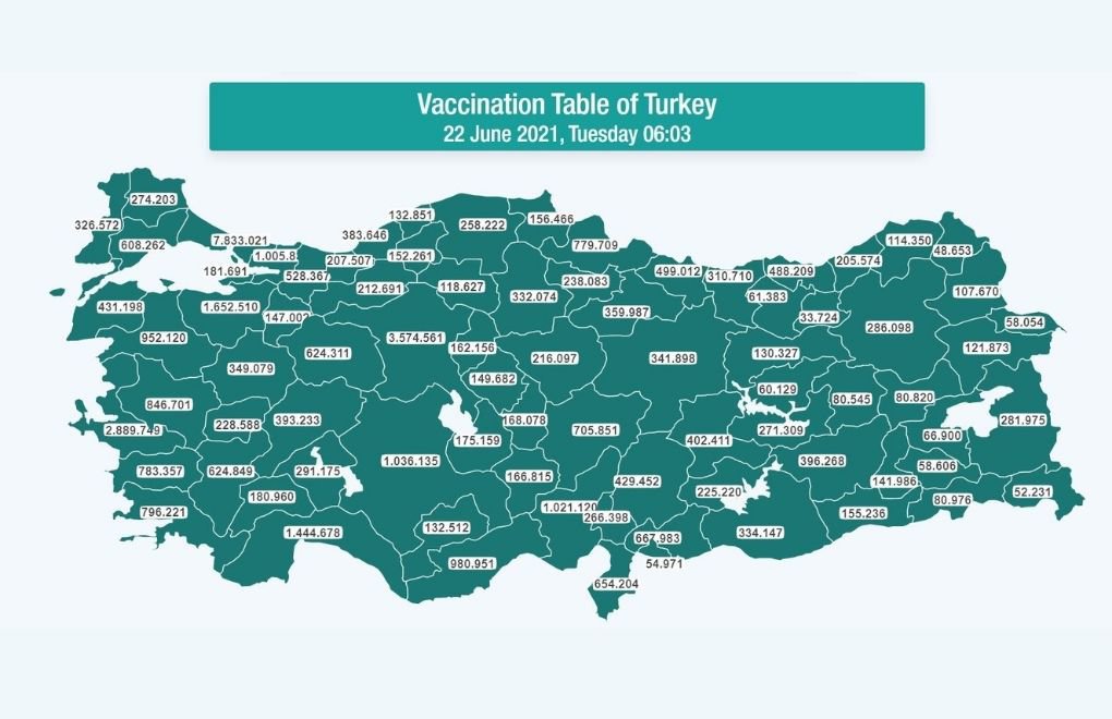 Over a million vaccine doses administered in Turkey in a day