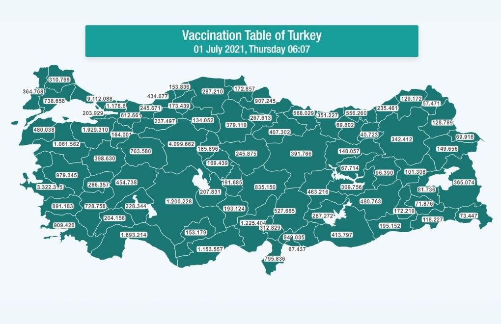 Over 20 million vaccine doses administered in Turkey in June