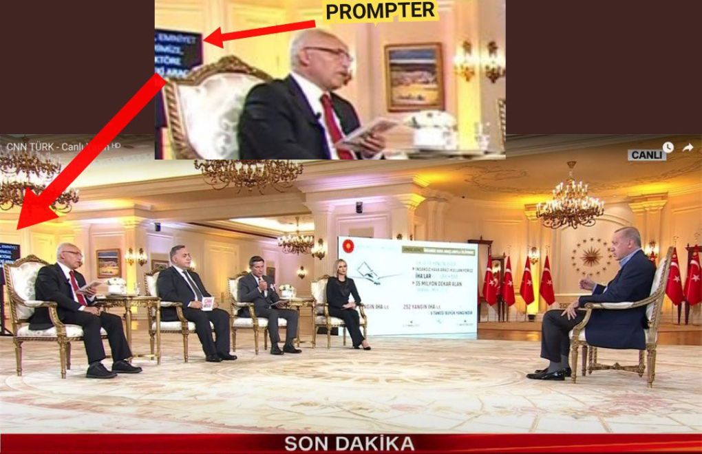 Erdoğan prompterdan 'soruları' yanıtladı