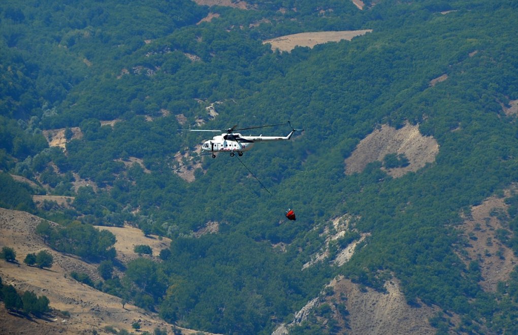 Aerial response to Dersim forest fire after 13 days
