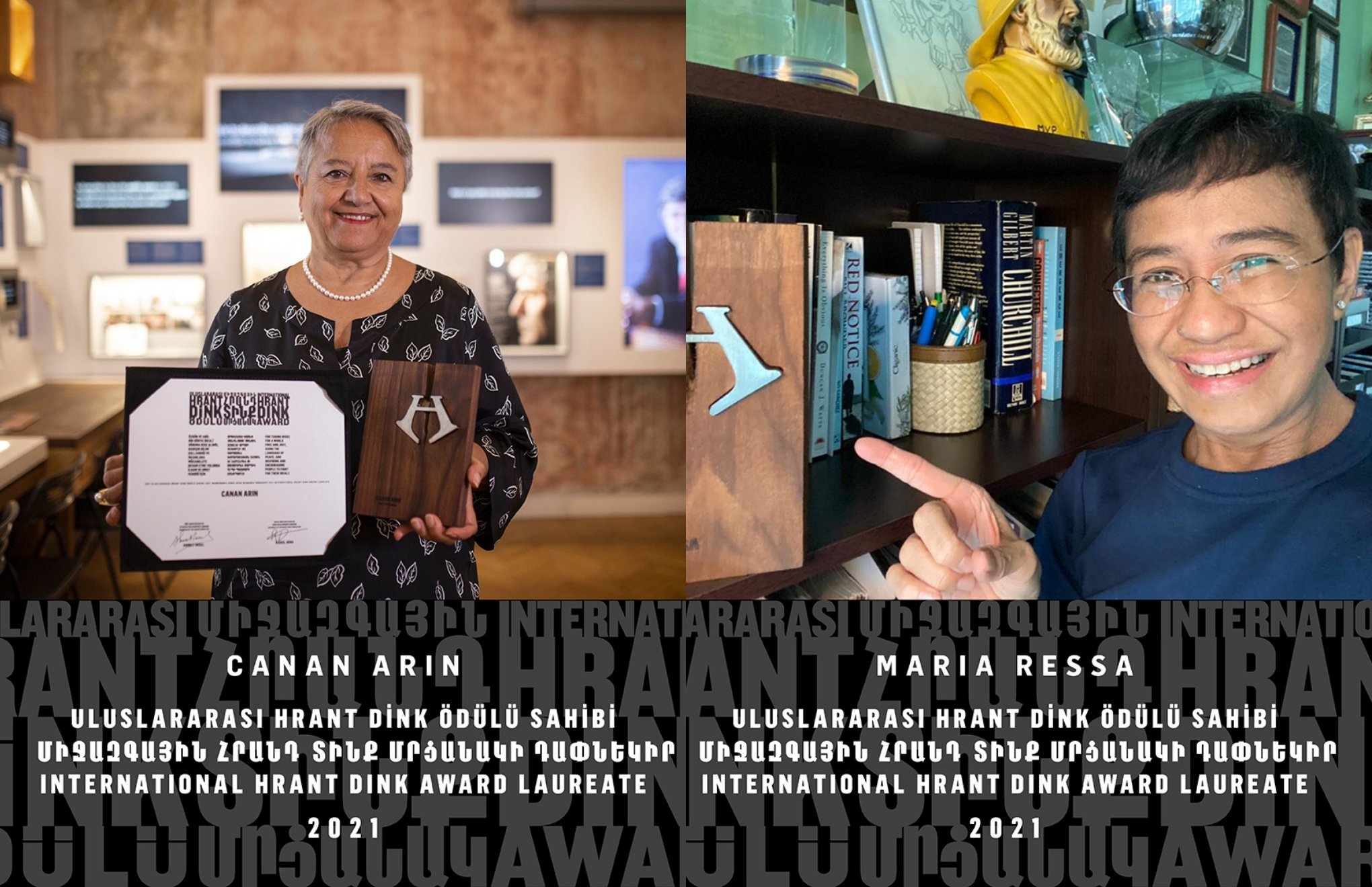 Hrant Dink Awards granted to Maria Ressa and Canan Arın