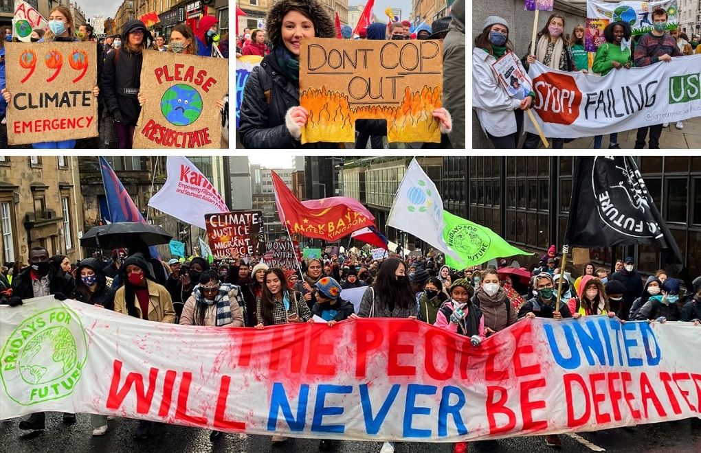 Glasgow'da on binlerce kişi iklim için yürüdü