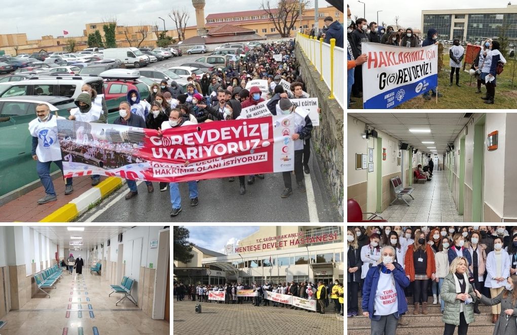 Sağlık emekçileri greve çıktı, hastane koridorları boşaldı